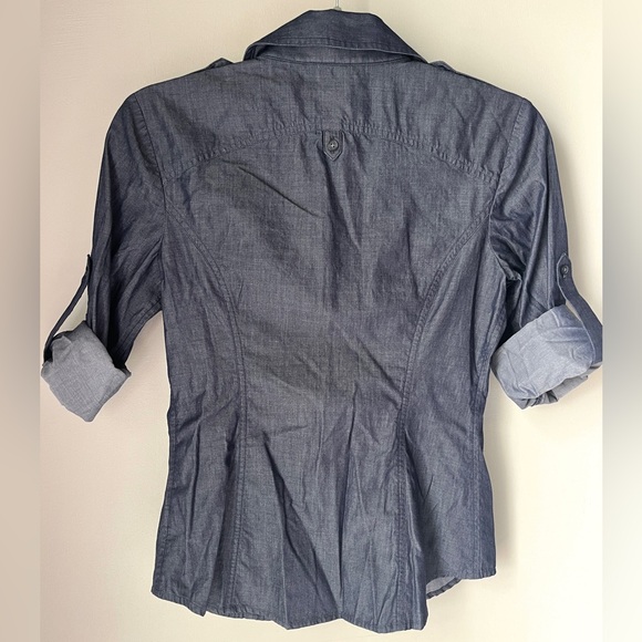 Express Denim Button-Up Shirt | Size S | Adjustable Sleeves | Perfect Condition - Picture 2 of 11